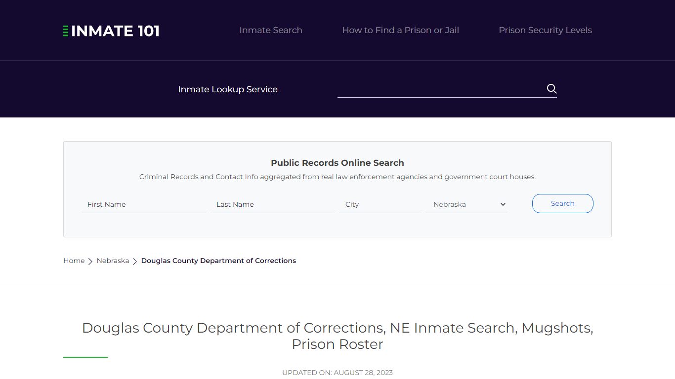 Douglas County Department of Corrections, NE Inmate Search, Mugshots ...